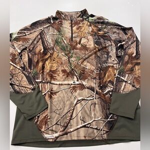 Habit REALTREE Camo‎ 1/4 Zip Long sleeve Pullover Mens Size Large